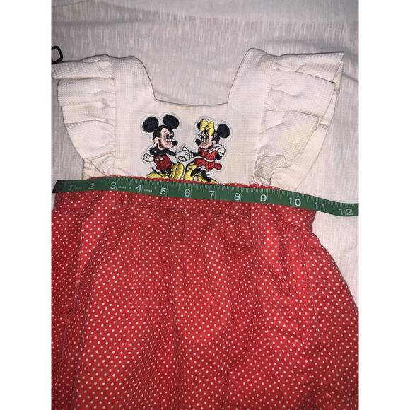 Vintage Kids Baby Walt Disney Productions Minnie & Mickey Mouse Red & Ivory 2T - Picture 11 of 12